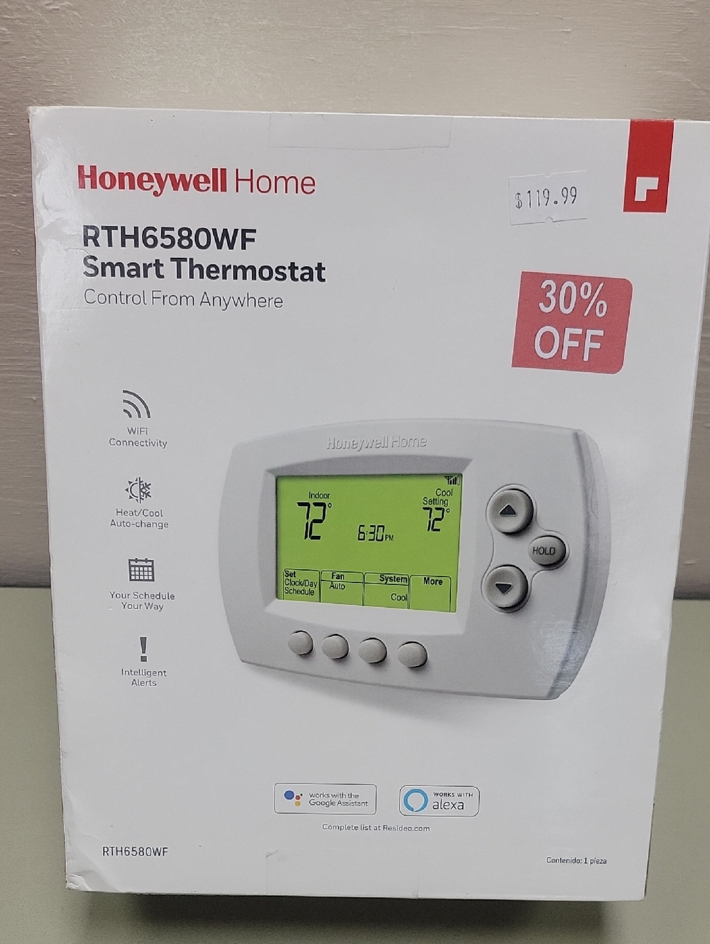 Honeywell Home RTH6580WF Smart Thermostat - White